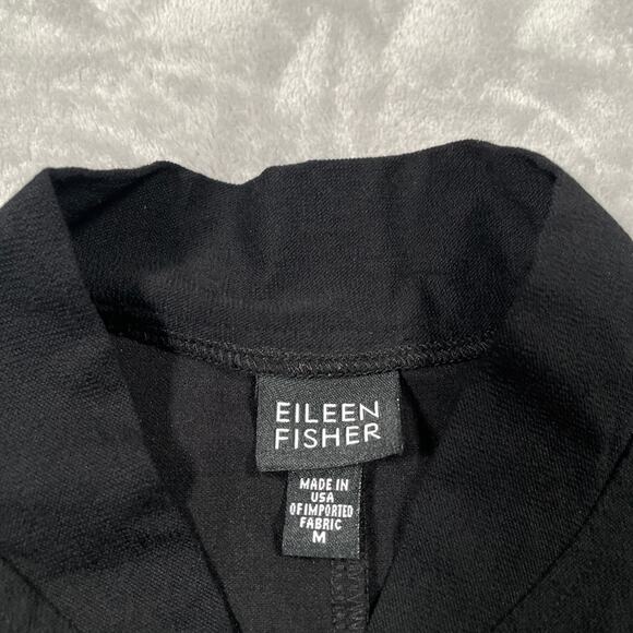 Eileen Fisher System Jacket Womens Medium Black Crepe Capsule Minimal Full Zip - Picture 3 of 6